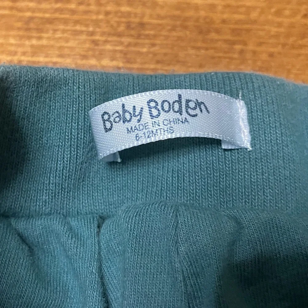 Baby Boden Teal Green Corduroy Cargo Pants Size 6-12 Months